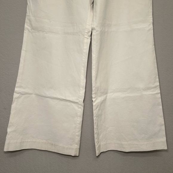 Anthropologie Maeve The Naomi Wide Leg White Flare Pants - Picture 12 of 13